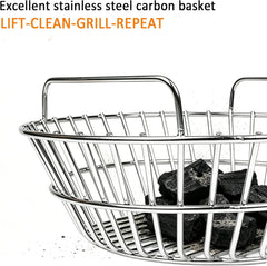 304 Stainless Steel Charcoal Ash Basket for Large Big Green Egg