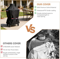 Grill Cover for Kamado Joe and Big Green Egg Cover, Large Big Green Egg Grill Accessories, Waterproof Grill Covers, 31" Dia x 40" H