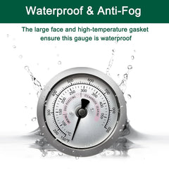 Upgrade Replacement Thermometer for Kamado Joe JR,2.5" Grill Temperature Gauge Replacement for Kamado Joe Accessories 150-900°F with Waterproof and No-Fog Glass Lens