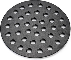 Round Cast Iron Fire Grate BBQ High Heat Charcoal Plate for Large Big Green Egg Bottom Grill Parts Accessories-9 inch