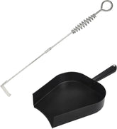 18” BBQ Ash Removal Tool and Ash Pan for Big Green Egg Accessories, Stainless Steel Ash Tool Poker for BGE Primo and Other Charcoal Kamado Stove(AT+AP)
