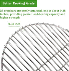 Cooking Grill Grates for Medium Big Green Egg,Stainless Steel Round Wire Grill Grate,Cooking Grate Replacement for Most Barbecue Ceramic Grill and Smoker 15.5“ for M BGE
