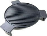 DC144 Cast Iron Plate Setter for Medium Big Green Egg Grill & Other 15" Dia Cooking Grills, Kamado Grill, 15" Smoking Stone, Pizza Stone, Heat Deflector with 3 Legs
