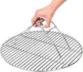 Stainless Steel Grill Grate 15.5" for Medium Big Green Egg with Grate Lifter Tool Set, Heavy Duty Round Wire Cooking Grate Replacement, Grill Gripper for Kitchen, Outdoor, and Various Grilles
