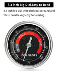 Upgrade Thermometer Replacement for Big Green Egg Parts,BGE Temperature Gauge for Green Egg Accessories 150-900°F with 3.3" Large Dial Waterproof and No-Fog Glass Lens(new Version)