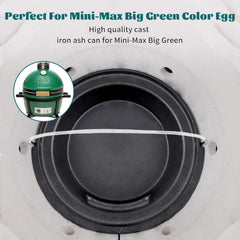 Cast Iron Ash Can with Handle for Mini-Max Green Egg Grill,Charcoal Ash Pot Green Egg Accessories Must Haves,Perfectly Paired with Fire Grate/Charcoal Basket for Use | Quick&Easy Cleaning