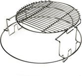 Replacement BGE 2-Piece Multi-Level Rack for Large Green Egg, Stainless EGGspander Kit - Multi-Function Cooking System Expander Grill Stack Rack Works for Direct and Indirect Cooking
