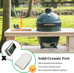 Ceramic Grill Feet Shoes Set of 4 for Big Green Color Egg,BBQ Grill Shoes Used to Place Grill on A Combustible Material Built-in Application (not for minimax)- 4 Green of Set