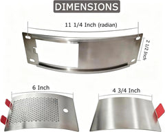Stainless Steel Draft Door Fits for Medium & Large Big Green Egg Grill, Replacement Parts for Bottom Vent with Punched Mesh Screen