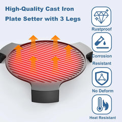 18 Inches Cast Iron Plate Setter for Large Big Green Egg Accessories