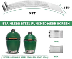 Stainless Steel Punched MESH Panel Fits for Medium,Large Big Green Color Egg Draft Door Kamado Grill Accessories Grill Bottom Vent Replacement Punched Metal Panel