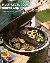 Replacement 1-Piece ConvEGGtorBasket Rack for Big Green Egg Large, BGE EGGpsnder Accessories - Easy Placement or Removal of Grill Heat Deflector or Cast Iron Plate Setter, Stainless Stack Rack Parts