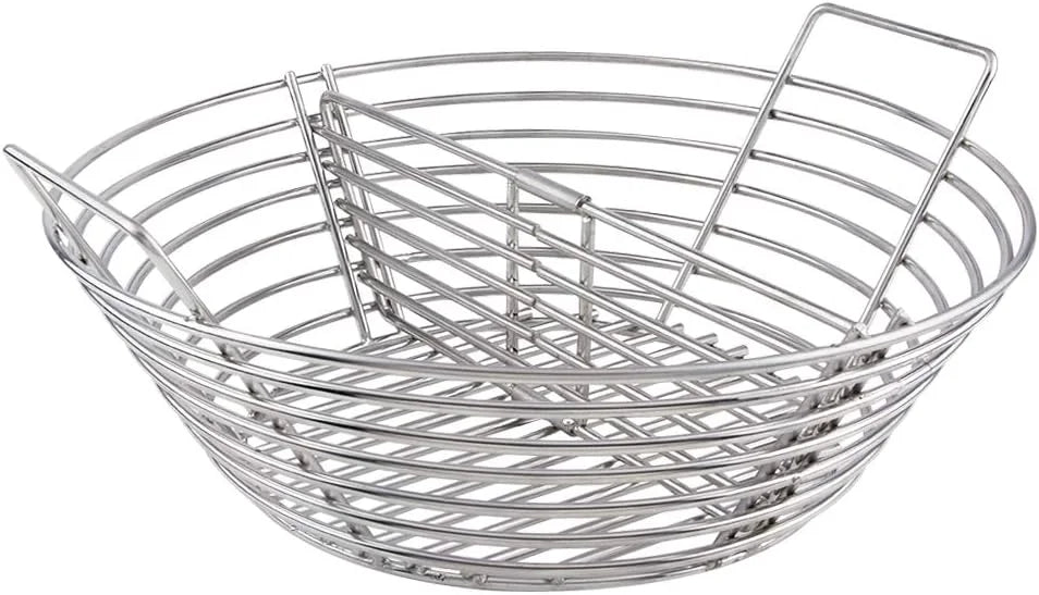 Lump Charcoal Fire Basket with Divider Big Green Egg Accessories,Stainless Steel Grill Ash Baskets for The Large Big Green Egg,Kamado Joe Classic