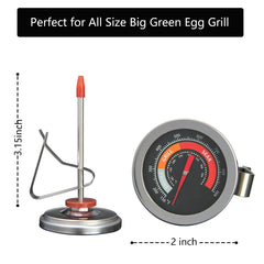 2 Inch Thermometer Replacement for Big Green Egg BGE
