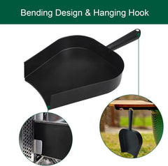 18” BBQ Ash Removal Tool and Ash Pan for Big Green Egg Accessories, Stainless Steel Ash Tool Poker for BGE Primo and Other Charcoal Kamado Stove(AT+AP)