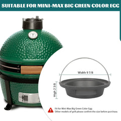 Cast Iron Ash Can with Handle for Mini-Max Green Egg Grill,Charcoal Ash Pot Green Egg Accessories Must Haves,Perfectly Paired with Fire Grate/Charcoal Basket for Use | Quick&Easy Cleaning
