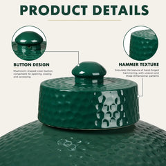 Ceramic Grill Top Replacement for Medium Large and XLarge Big Green Egg Charcoal Grill Dual Function Ceramic Grill Top Cap,Kamado Accessories Charcoal Grill Top Parts