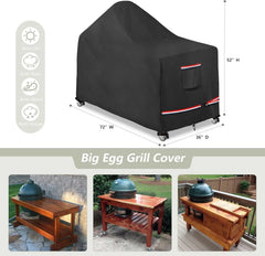 Grill Cover for 72 Inch Big Green Egg Grill Table, Waterproof Heavy Duty Outdoor Grill Cover, Kamado Ceramic BBQ Grill Cover, XL Green Egg Cover, Grill Cart Cover