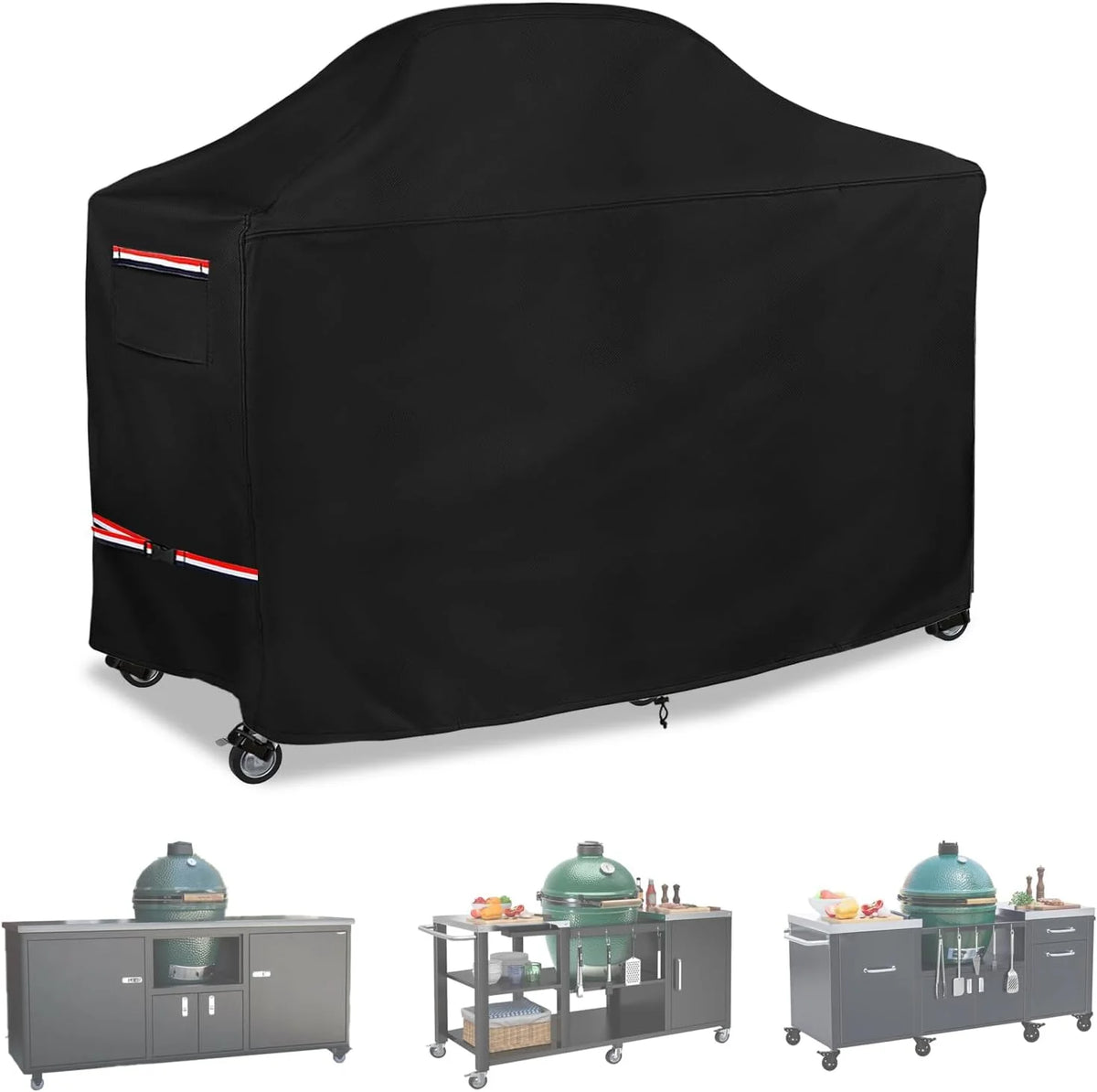 Grill Cover for 84 Inch Big Green Egg Grill Table, Waterproof Heavy Duty Outdoor Grill Cover, Kamado Ceramic BBQ Grill Cover, XL Green Egg Cover, Grill Cart Cover