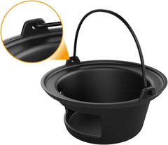 Cast Iron Ash Can with Foldable Handle for Big Green Egg Large, Ash Basket Charcoal Ash Collector for Kamado Joe Classic, Louisiana Grill LG24 and Grills,Heat-resistant, Rustproof