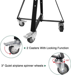 Rolling Cart for Kamado Joe Junior 13.5" Grill Stand for Kamado Joe Accessories, Rolling Nest with Heavy Duty Locking Caster Wheels Powder Coated Steel for Smoker Kamado Grill Stand Black