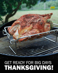 Turkey Roasting Rack, V-shaped Rack for Grilling - Stainless Steel Dual-purpose BBQ Rib Rack for Smoking, Turkey Cooking Racks for Roasting Pan, Ideal for Smoker, Large Egg, Classic Joe, Weber, etc.