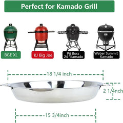 18" Drip Pan for Big Green Egg XLarge Accessories BGE XL Replacement Parts | Stainless Steel, 18 inch