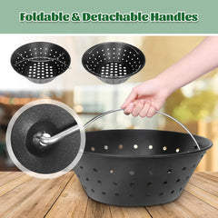 Carbon Steel Charcoal Basket Fire Bowl Compatible with Large Big Green Egg,Ash Basket Kamado Grill Accessories Fire Box Bowls Ash Basket,Kamado Grill Joe Classic and Other Similar Grills