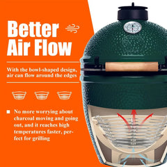 The Accessories for Big Green Egg, Ash Charcoal Basket for Large BGE, Parts for Big Green Egg, Stainless Steel Grill Ash Baskets for The Large(L) BGE and Kamado the Joe Classic(with Divider)