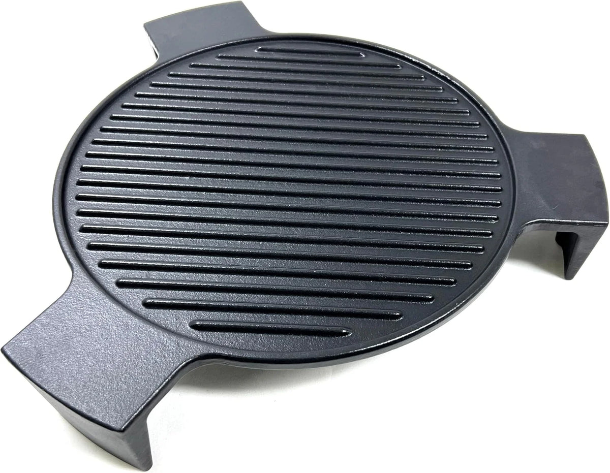 DC144 Cast Iron Plate Setter for Medium Big Green Egg Grill & Other 15" Dia Cooking Grills, Kamado Grill, 15" Smoking Stone, Pizza Stone, Heat Deflector with 3 Legs