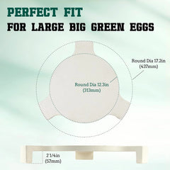 Large Ceramic Plate Setter Heat Deflector with All-Round Lifter Set Compatible with Large Big Green Egg,and Other Similar Sized Kamado Grill,18 In Ceramic Egg Grill