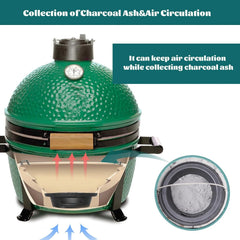 Cast Iron Ash Can with Handle for Mini-Max Green Egg Grill,Charcoal Ash Pot Green Egg Accessories Must Haves,Perfectly Paired with Fire Grate/Charcoal Basket for Use | Quick&Easy Cleaning