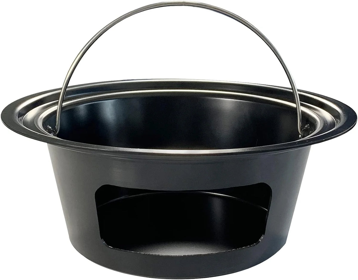 Ash Can with Folding Handle Compatible with Large Big Green Egg,Charcoal Ash Collector Must Haves Green Egg Accessories Carbon Steel Ash Pot High Temperature Resistance Kamado Ash Basket