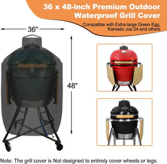 Grill Cover for XL Big Green Egg & Kamado Big Joe 24" – 600D Waterproof