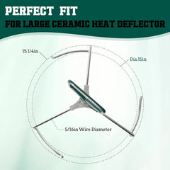 Large Ceramic Plate Setter Heat Deflector with All-Round Lifter Set Compatible with Large Big Green Egg,and Other Similar Sized Kamado Grill,18 In Ceramic Egg Grill