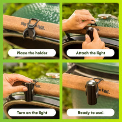 Rechargeable LED Grill Light for Big Green Egg Handle - 150 Lumen Rotatable Night Lights for Illuminated Cooking - Outdoor Grilling Accessory, USB Charging - 3x3-Inch, Black