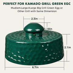 Ceramic Grill Top Replacement for Medium Large and XLarge Big Green Egg Charcoal Grill Dual Function Ceramic Grill Top Cap,Kamado Accessories Charcoal Grill Top Parts