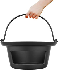 Cast Iron Ash Can with Foldable Handle for Big Green Egg Large, Ash Basket Charcoal Ash Collector for Kamado Joe Classic, Louisiana Grill LG24 and Grills,Heat-resistant, Rustproof