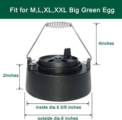 Cast Iron Cap for Big Green Egg Dual Function Metal Top, Daisy Wheel Chimney Cap for M/L/XL/XXL Big Green Egg Accessories Replacement