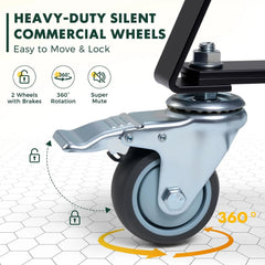 Large Big Green Egg Nest Grill Stand with Heavy Duty Locking Caster Wheels, Powder Coated Steel Rolling Cart for BGE Smoker Kamado Joe Accessories