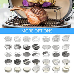 5 Piece Replacement Kit for Big Green Egg Large, Rack for Eggspander 5 Piece Kit Conveggtor Basket 304 Stainless Steel Grill Stack Rack with Removable Cooking System Expander Rack
