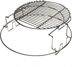 Replacement BGE 2-Piece Multi-Level Rack for Large Green Egg, Stainless EGGspander Kit - Multi-Function Cooking System Expander Grill Stack Rack Works for Direct and Indirect Cooking