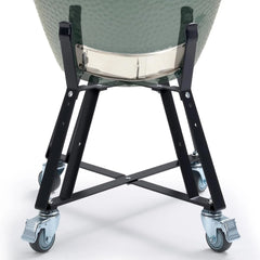 Large Big Green Egg Nest Grill Stand with Heavy Duty Locking Caster Wheels, Powder Coated Steel Rolling Cart for BGE Smoker Kamado Joe Accessories