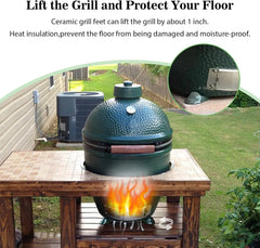 Ceramic Grill Feet Shoes Set of 4 for Big Green Color Egg,BBQ Grill Shoes Used to Place Grill on A Combustible Material Built-in Application (not for minimax)- 4 Green of Set
