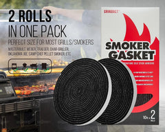 2-Pack x 10 Feet Grill Seal Gasket, Smoker Felt Gasket Accessories - High-Temp Seal Material, Keep Heat Locked. Works for Oklahoma Joe, Weber, Pitboss, and Pellet Grills. 20 Ft, 1/2" x 1/4", Black