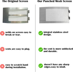 Punched Mesh Screen for XLarge Draft Door Big Green Charcoal Grill Egg Kamado Grill Accessories Bottom Vent Replacement Punched Metal Panel