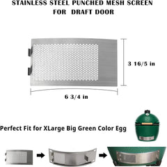 Punched Mesh Screen for XLarge Draft Door Big Green Charcoal Grill Egg Kamado Grill Accessories Bottom Vent Replacement Punched Metal Panel