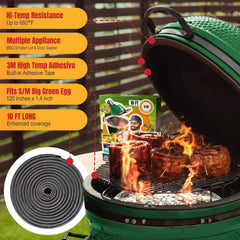 Gasket for Big Green Egg S/M - 10 FT Wire Mesh Gasket - Fiberglass BGE Gasket - Compatible with Big Green Egg - Accessories & Parts for Grill by Smoker Chef