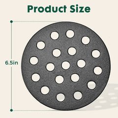 Round Cast Iron Bottom Fire Grate for Big Green Egg, BBQ High Heat Charcoal Plate for S/Mini/Medium, Grill Charcoal Replacement Parts Green Egg Accessories-6.5in