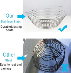 Lump Charcoal Fire Basket with Divider Big Green Egg Accessories,Stainless Steel Grill Ash Baskets for The Large Big Green Egg,Kamado Joe Classic